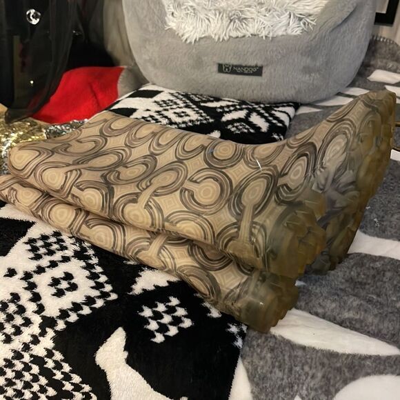 EUC /vintage COACH POPPY rubber logo cc RAINBOOTS y2k - Picture 6 of 6